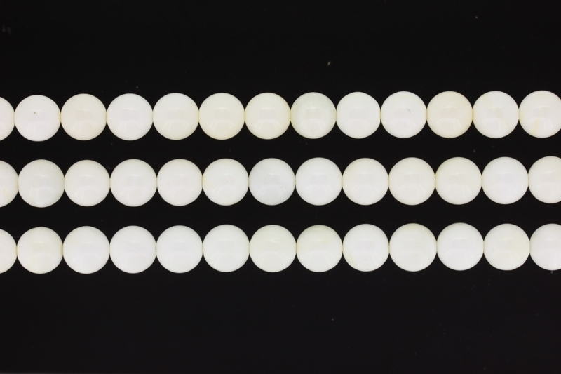 NATURAL STONE BEADS - MOTHER OF PEARL WHITE - 10mm - PACKAGE (3x38pcs.) Hole-1.8mm