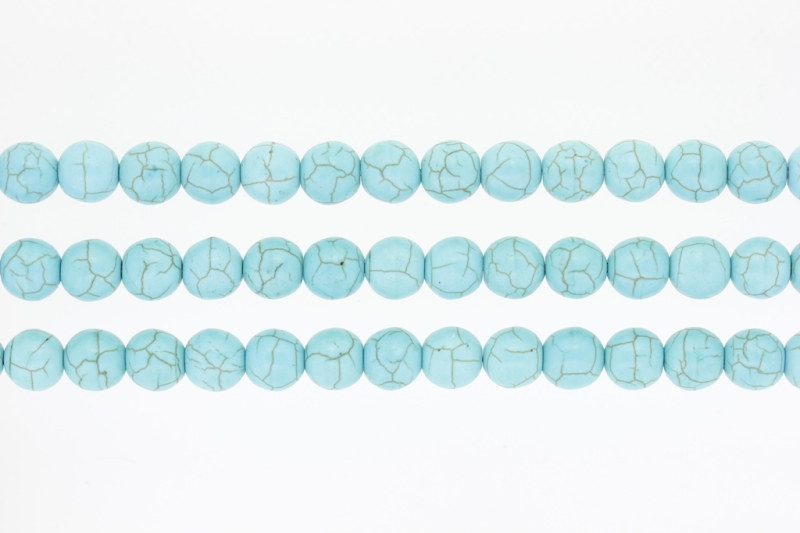 NATURAL STONE BEADS - TURQUOISE - 10mm - PACKAGE (3x38pcs.) Hole-1.8mm