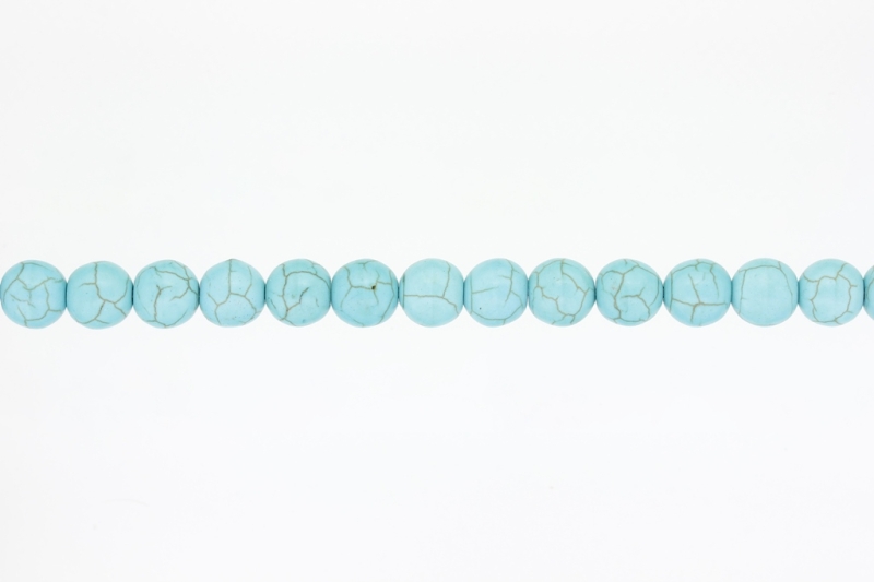 NATURAL STONE BEADS - TURQUOISE - 10mm - STRING (38pcs.) Hole-1.8mm