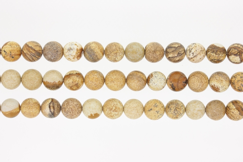 NATURAL STONE BEADS - JASPER - 10mm - PACKAGE (3x38pcs.) Hole-1.8mm