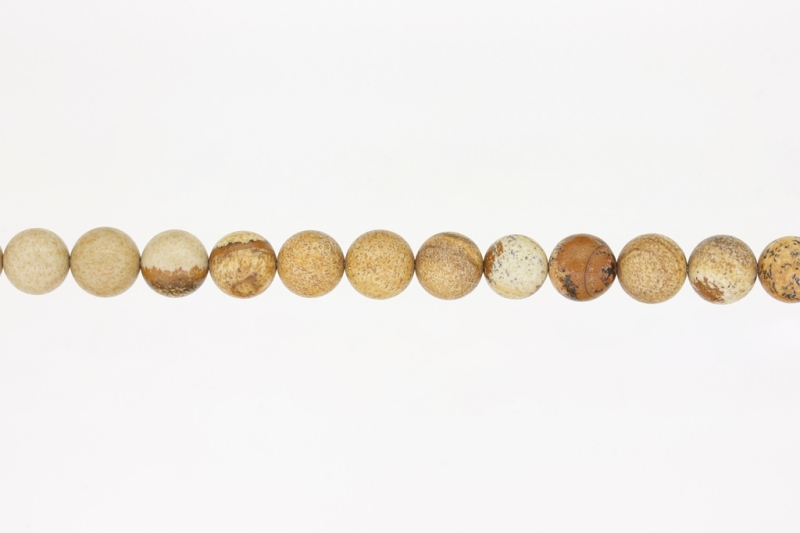 NATURAL STONE BEADS - JASPER - 10mm - STRING (38pcs.) Hole-1.8mm