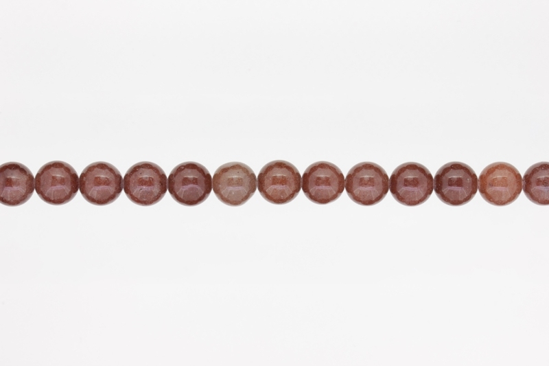 NATURAL STONE BEADS - QUARTZ BROWN - 10mm - STRING (38pcs.) Hole-1.8mm