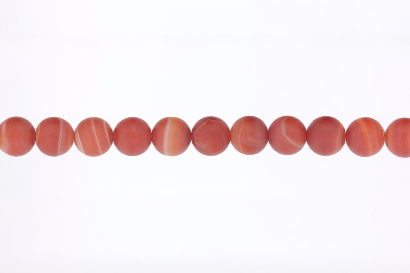 NATURAL STONE BEADS - AGATE MATTED CARNEOL - 12mm - STRING (32pcs.) Hole-2.0mm