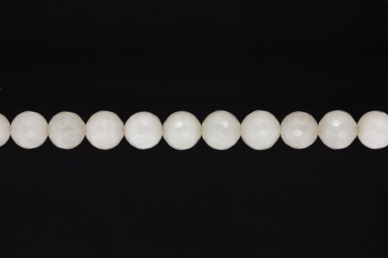 NATURAL STONE BEADS - QUARTZ WHITE FACETED - 12mm - STRING (32pcs.) Hole-2.0mm