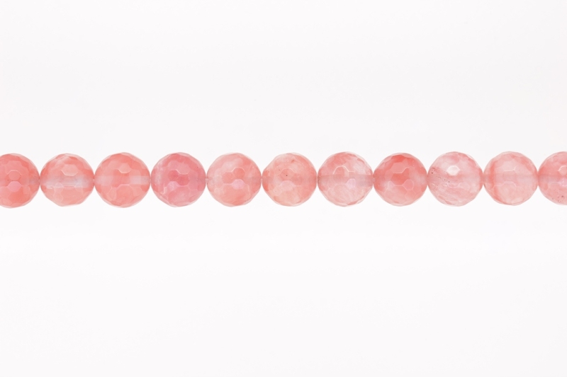 NATURAL STONE BEADS - QUARTZ WATERMELON FACETED - 12mm - STRING (32pcs.) Hole-2.0mm