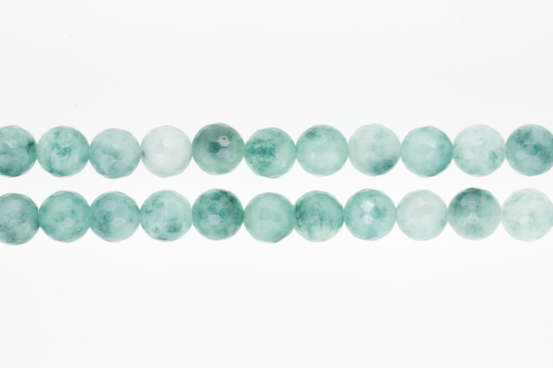 NATURAL STONE BEADS - QUARTZ TURQUOISE FACETED - 12mm - PACKAGE (2x32pcs.) Hole-2.0mm