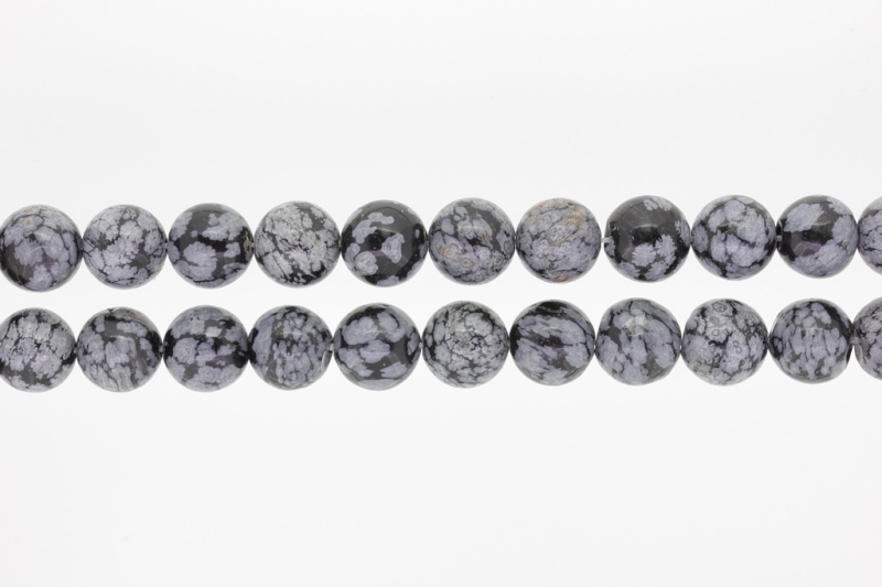 NATURAL STONE BEADS - ONYX SNOWFLAKE - 12mm - PACKAGE (2x32pcs.) Hole-2.0mm