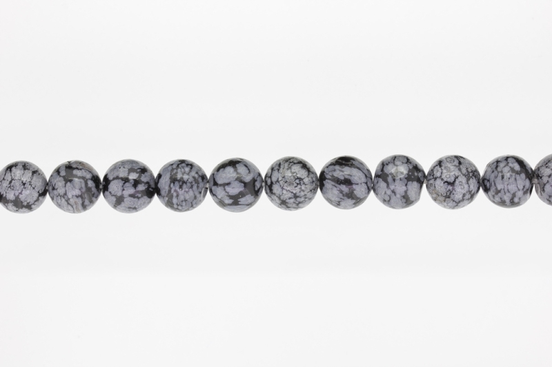 NATURAL STONE BEADS - ONYX SNOWFLAKE - 12mm - STRING (32pcs.) Hole-2.0mm