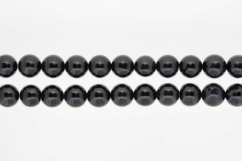 NATURAL STONE BEADS - ONYX BLACK - 12mm - PACKAGE (2x32pcs.) Hole-2.0mm