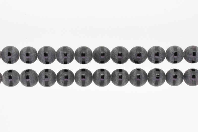 NATURAL STONE BEADS - ONYX BLACK MATTE PAINTED М4 - 12mm - PACKAGE (2x32pcs.) Hole-2.0mm