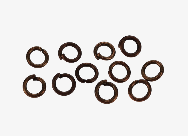 METAL ELEMENTS - JUMP RINGS - 0.9x5mm ANTIQUE BRASS - NICKEL FREE - PACKAGE 500g (7230pcs.)