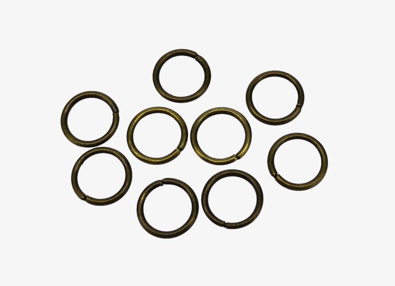 METAL ELEMENTS - JUMP RINGS - 1.2x10mm ANTIQUE BRONZE - PACKAGE 500g (2080pcs.)