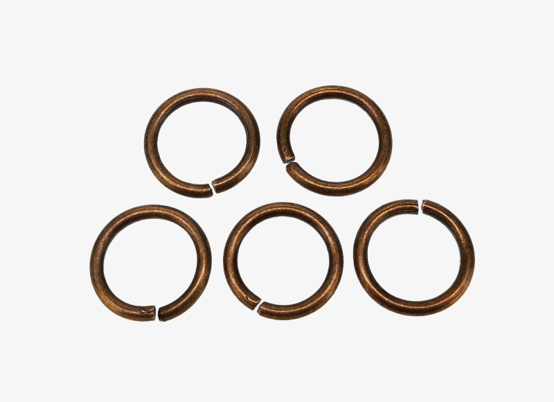 METAL ELEMENTS - JUMP RINGS - 2x16mm ANTIQUE BRASS - PACKAGE 500g (440pcs.)