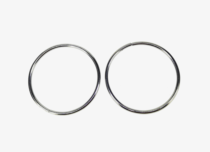 METAL ELEMENTS - JUMP RINGS - 2x40mm NICKEL COLOR - NICKEL FREE - PACKAGE 500g (170pcs.)