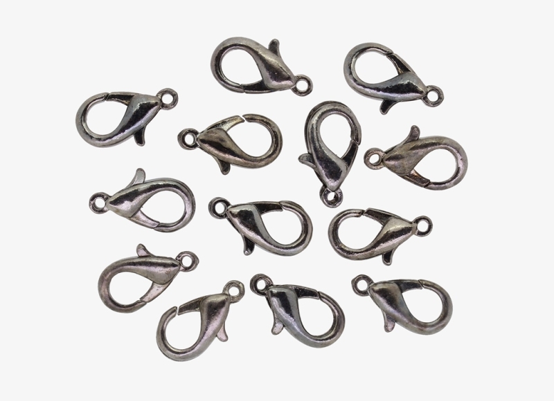 METAL ELEMENTS - LOBSTER CLAW CLASP PARROT CLOSURE - 9x16x4mm OXIDIZED - 10pcs. Hole-1.8mm