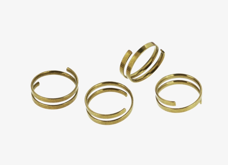 METAL ELEMENTS - RING FINDINGS - SPIRAL - BRASS - 18mm AGED GOLD (LIGHT) - 1pcs.