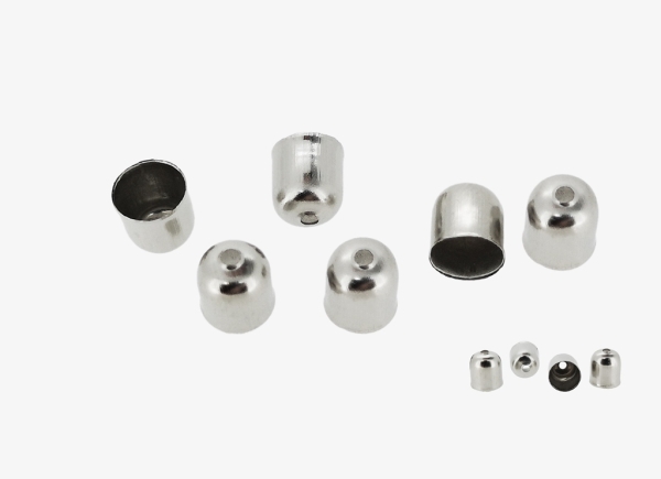 METAL ELEMENTS - CAP - PLAIN BEAD CAP - 7х6mm NICKEL COLOR - 100pcs. Hole:1.5mm