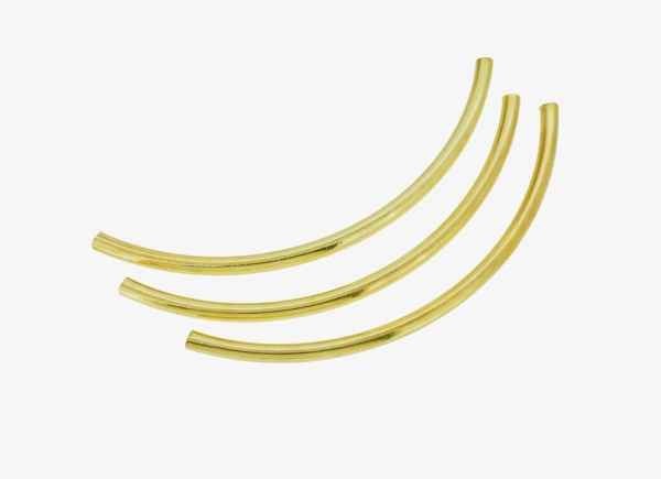 METAL ELEMENTS - CURVED TUBE CONNECTOR LONG TUBES BEADS - BRASS - 110х5mm GOLD COLOR - 50pcs. Hole:4.5mm