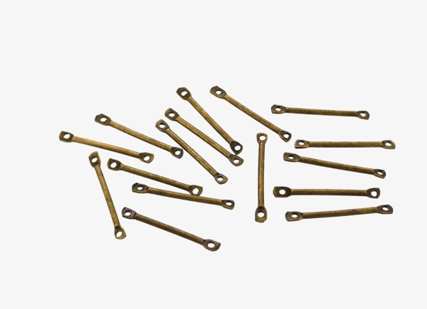 METAL ELEMENTS - BAR LINK CONNECTORS DOUBLE HOLE CONNECTING ROD - 20x1.2mm ANTIQUE BRONZE - 2000pcs. Hole:1.2mm