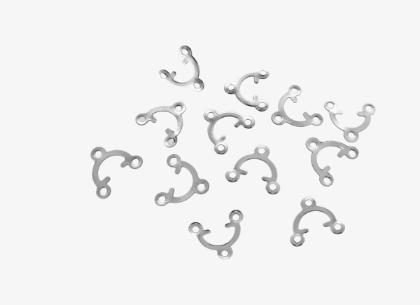 METAL ELEMENTS - Z. ARCH SHAPED CHANDELIER LINKS CONNECTOR 02 SINGLE - 10x8.5x0.5mm NICKEL COLOR - 2000pcs. Hole:1.2mm