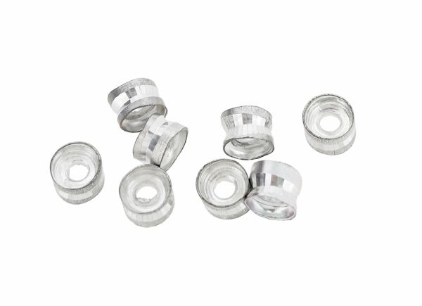 METAL ELEMENTS - ALUMINUM SPACERS - CYLINDER - 4x6mm SILVER COLOR - 1000pcs. Hole-2.0mm