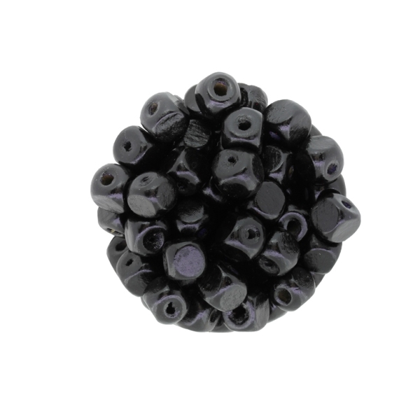 WOODEN BEADS - CUBE SHAPED - 8x8mm BLACK - 50g (240pcs.) Hole-3.0mm