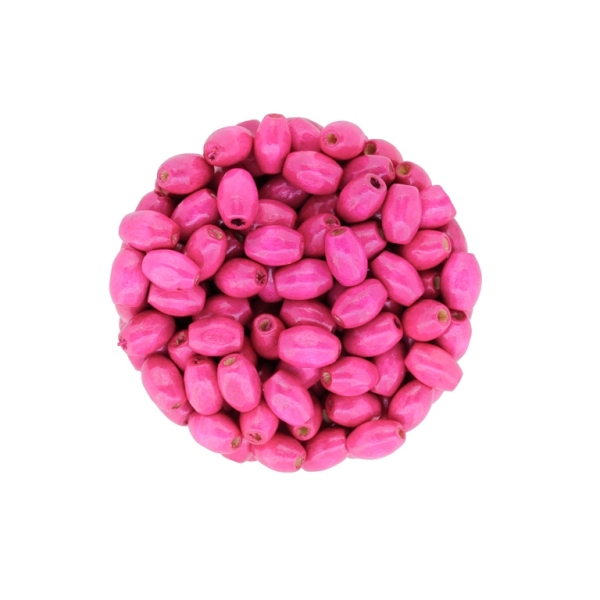 WOODEN BEADS - OVAL SHAPED - 8x5mm CYCLAMEN - 500g Hole-1.5mm (7700pcs.)