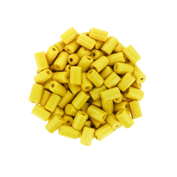 WOODEN BEADS - CYLINDER SHAPED - 8х5mm YELLOW 12 - 500g Hole:3.0mm (5100pcs.)