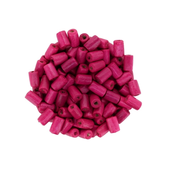 WOODEN BEADS - CYLINDER SHAPED - 8х5mm CYCLAMEN - 500g Hole:3.0mm (6500pcs.)