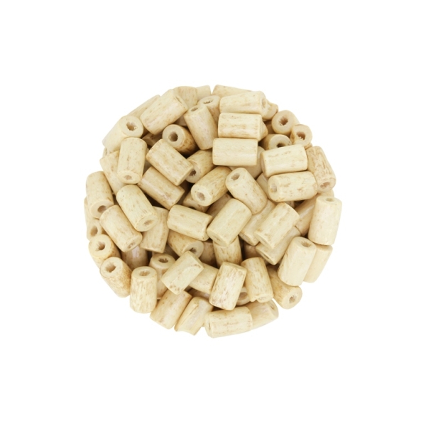 WOODEN BEADS - CYLINDER SHAPED - 8х5mm NATURAL 02 - 500g Hole:3.0mm (5400pcs.)