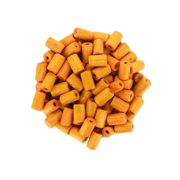 WOODEN BEADS - CYLINDER SHAPED - 8х5mm ORANGE (LIGHT) - 500g Hole:3.0mm (5570pcs.)