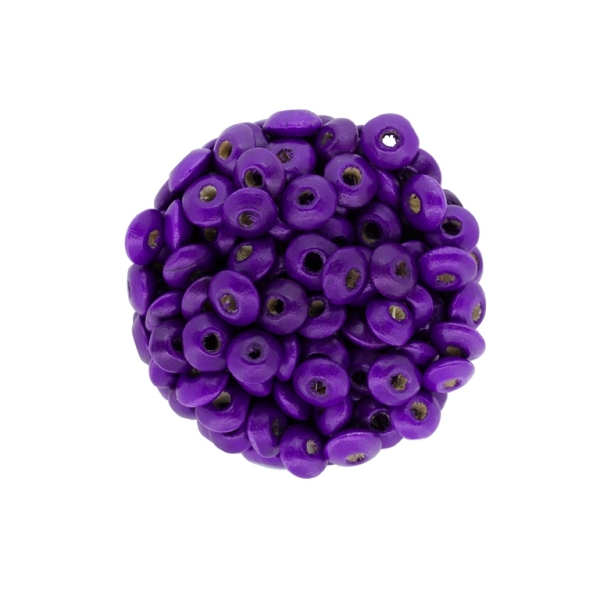 WOODEN BEADS - DONUT SHAPED 01 - 8x4mm PURPLE - PACKAGE 500g Hole-3.0mm (6550pcs.)