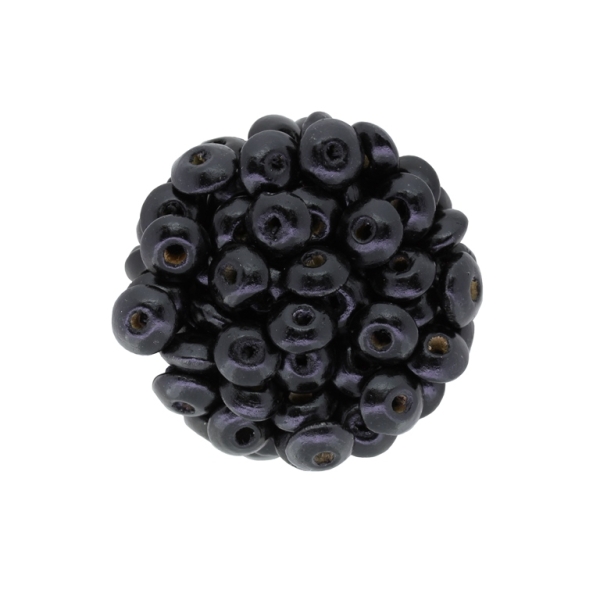 WOODEN BEADS - DONUT SHAPED 01 - 10x5mm BLACK 26 - PACKAGE 500g Hole-3.0mm (1500pcs.)