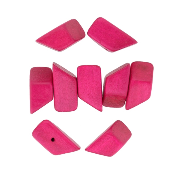 WOODEN BEADS - IRREGULAR FORM 02 - 13х13х23mm CYCLAMEN - 100pcs. Hole:2.0mm