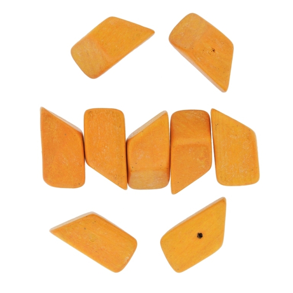 WOODEN BEADS - IRREGULAR FORM 02 - 13х13х23mm ORANGE (LIGHT)- 10pcs. Hole:2.0mm