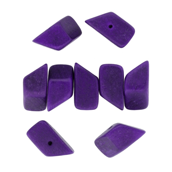 WOODEN BEADS - IRREGULAR FORM 02 - 13х13х23mm PURPLE - 100pcs. Hole:2.0mm