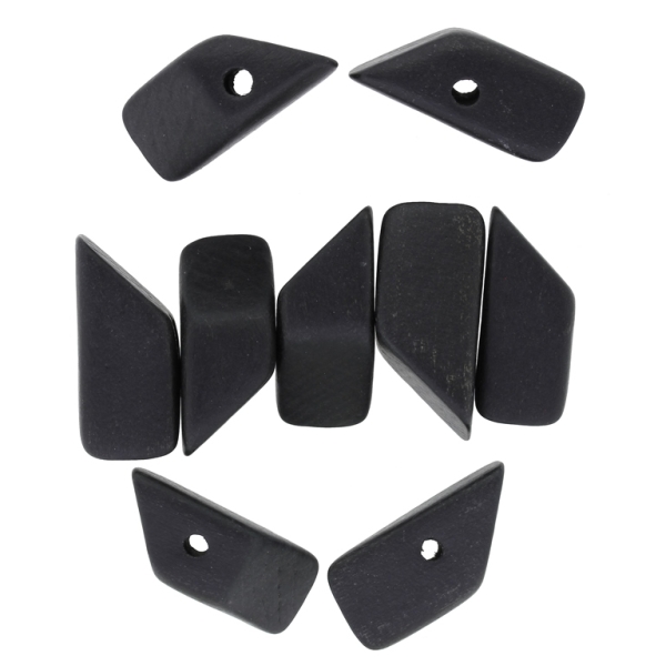 WOODEN BEADS - IRREGULAR FORM 02 - 13х13х23mm BLACK - 100pcs. Hole:2.0mm