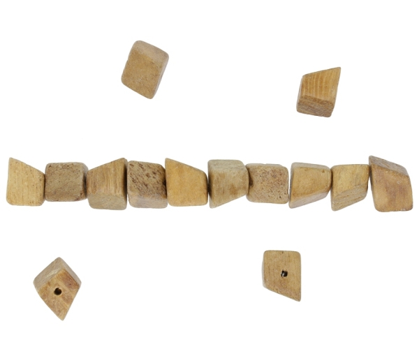 WOODEN BEADS - IRREGULAR FORM 02 - 10х10х14mm NATURAL (DARK)- 250g Hole:3.0mm (400pcs.)