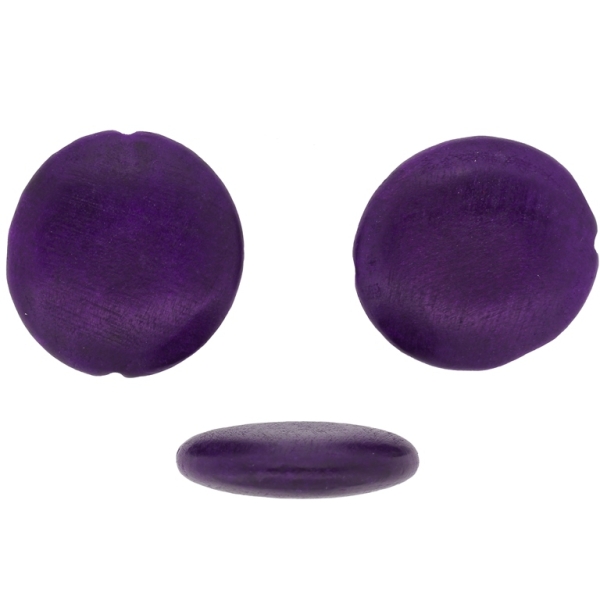 WOODEN BEADS - DISK FLAT ROUND - 32х8mm PURPLE (DARK) - 50pcs. Hole:3.0mm