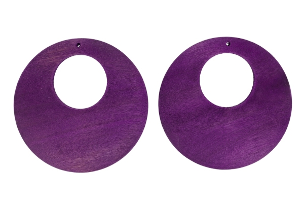 WOODEN BASICS - CIRCLE 02 - 59х6mm - PURPLE - 30pcs. Hole-2.0mm