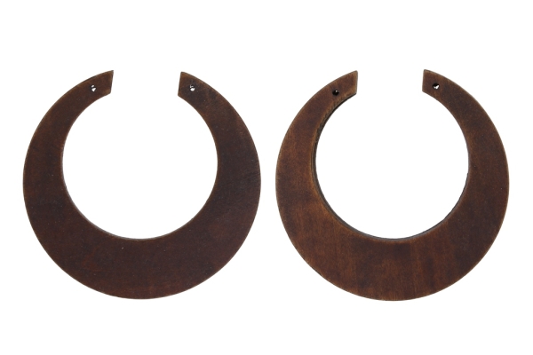 WOODEN BASICS - CIRCLE 10 CUT - 60х4mm - BROWN - 30pcs. Hole-2.0mm