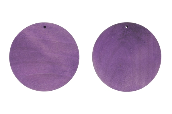 WOODEN BASICS - CIRCLE 13 - 55х6mm - PURPLE - 30pcs. Hole-2.0mm