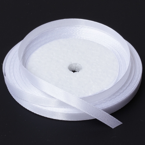 SATIN RIBBON 0.6cm - WHITE 001 - 25yards(22m)