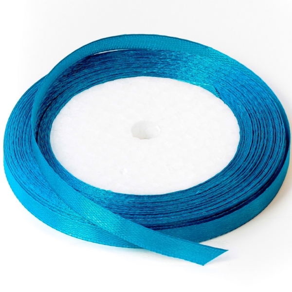 SATIN RIBBON 0.6cm - TURQUOISE BLUE (DARK) 180 - 25yards(22m)