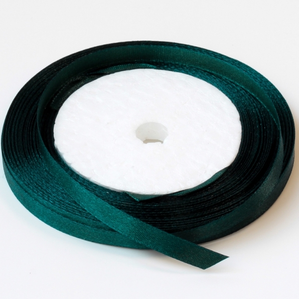 SATIN RIBBON 0.6cm - GREEN (DARK) 124 - 25yards(22m)