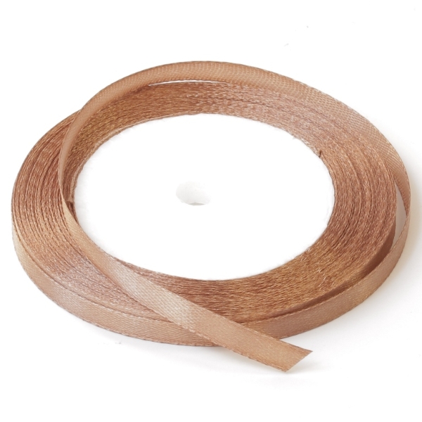 SATIN RIBBON 0.6cm - BROWN 030 - 25yards(22m)