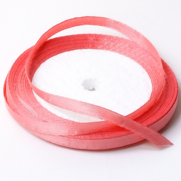 SATIN RIBBON 0.6cm - CORAL 110 - 25yards(22m)