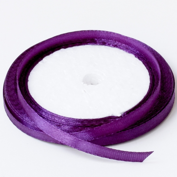 SATIN RIBBON 0.6cm - PURPLE (DARK) 046 - 25yards(22m)