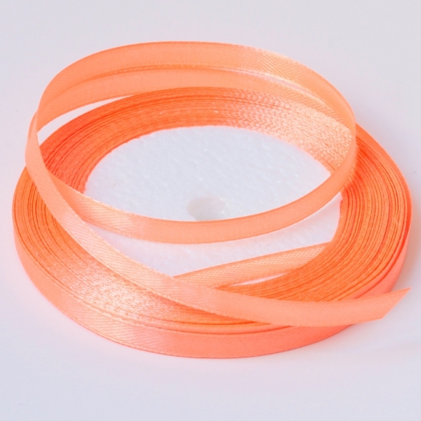 SATIN RIBBON 0.6cm - PEACH (DARK) 022 - 25yards(22m)