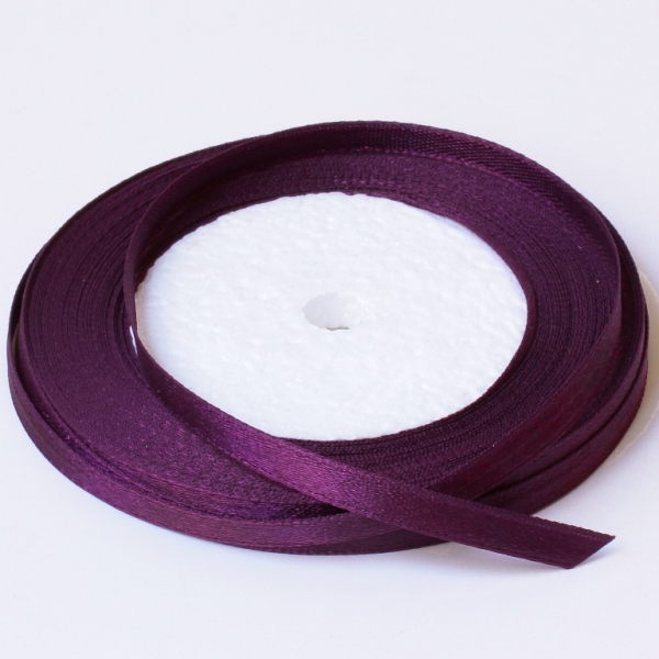 SATIN RIBBON 0.6cm - PURPLE (DARK) 143 - 25yards(22m)